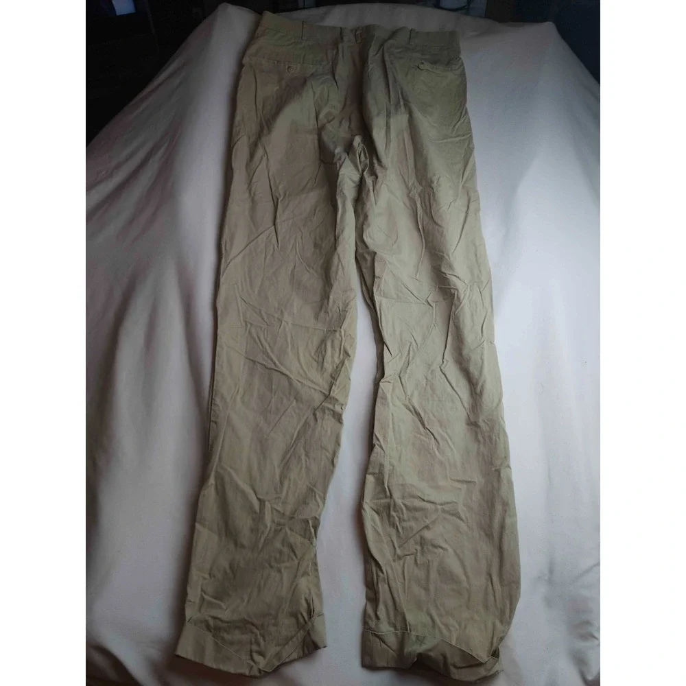 Vintage Polo by Ralph Lauren Pants Mens Size 36X36 Khaki Twill Pleated Chino
